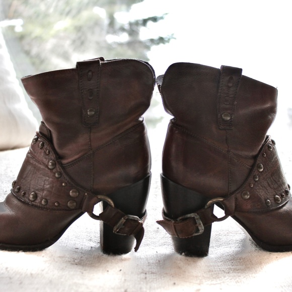 Browns Chocolate Heeled Ankle Boots - Picture 2 of 7